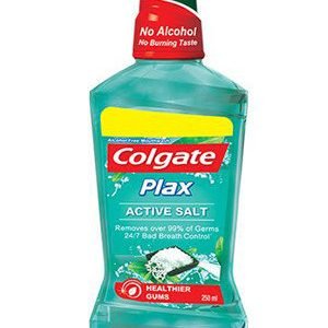 Colgate Mouthwash Plax Active Salt Alcohol Free 250 Ml Bottle