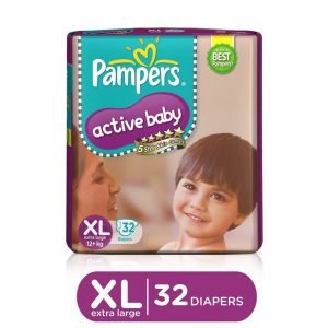 Pampers Active Baby Diapers – Extra Large Size, 56 pcs Pouch