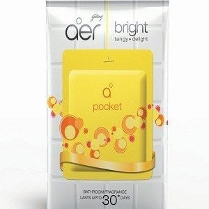 Godrej aer Pocket Bathroom Fragrance – Bright Tangy Delight, 10 gm