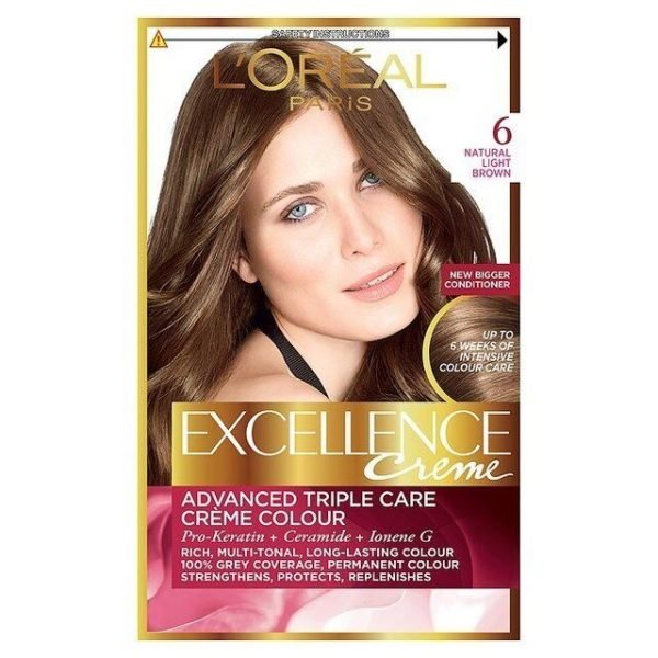 Loreal Paris Excellence Creme Light Brown 06 72 Ml Plus 100 Grams Box