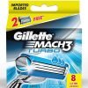 Gillette Mach 3 Turbo Manual Shaving Razor Blades Cartridge 8 Pcs