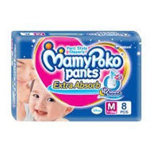 Mamy Poko Pants Style Diapers Medium 7-12 Kg, 8 pcs Pouch