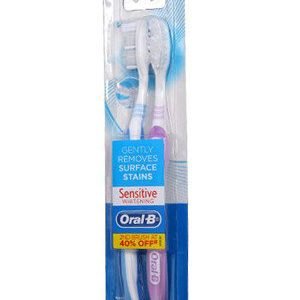 Oral B Tooth Brush Sensitive Whitening Soft 2 Pcs Pouch Pack Of 2