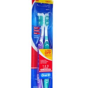 Oral B Tooth Brush All Rounder 123 Clean Medium 2 Pcs
