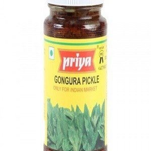 Priya Pickle – Gongura (Without Garlic), 300 gm Bottle