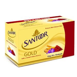 Santoor Gold 125 Grams Pack Of 3