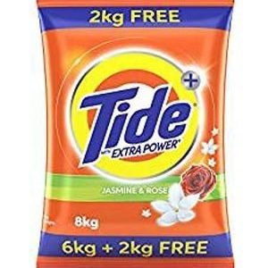 Tide Detergent Washing Powder - Jasmine & Rose, Extra Power, Tide+, 8 kg 6 kg Pack + 2 kg Pack Free