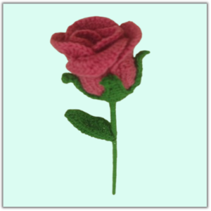 Handmade Crochet  Bangalore Rose Dark Pink Big