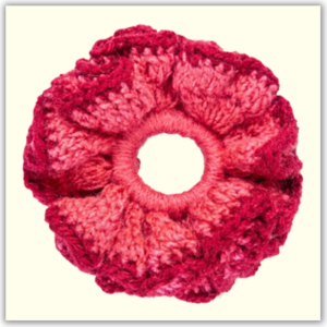 Handmade Crochet Hair Scrunchies Pink