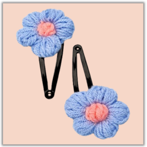 Handmade Crochet Hair Slider Blue