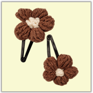 Handmade Crochet Hair Slider Brown