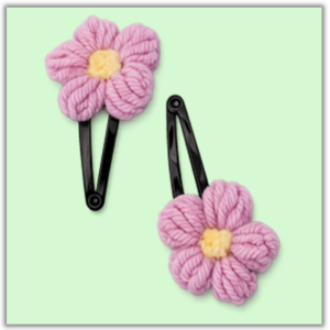 Handmade Crochet Hair Slider Pink