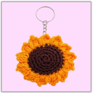 Handmade Crochet Sunflower Keychain