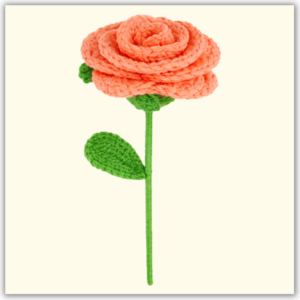 Handmade Crochet Rose Dark Peach Big