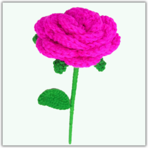 Handmade Crochet Rose Dark Pink Big