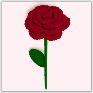 Handmade Crochet Rose Dark Red Big