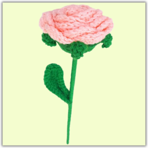 Handmade Crochet Rose Light Peach Big Front view
