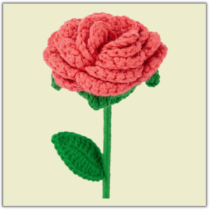 Handmade Crochet Rose Light Red Big