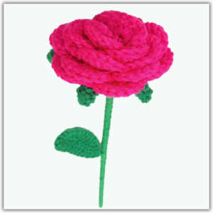 Handmade Crochet Rose Magenta Pink Big
