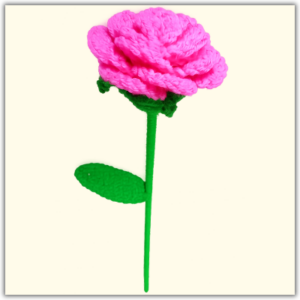 Handmade Crochet Rose Pink Big