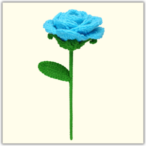 Handmade Crochet Rose Sky Blue Big