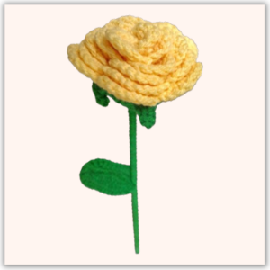 Handmade Crochet Rose Yellow Big