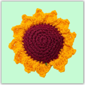 Handmade Crochet Sunflower Fridge Magnet Main Image