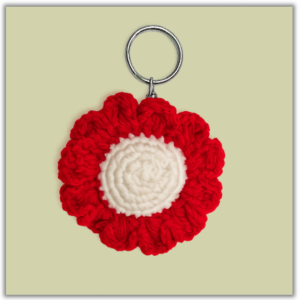 Handmade Crochet Sunflower Keychain Red Return Gift Crochet Sunflower Keychain Red
