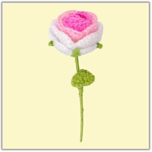 Handmade Crochet Tricolour Rose Pink Small