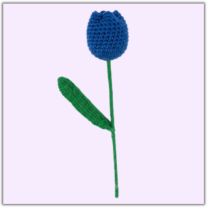 Handmade  Crochet Tulip Blue Big