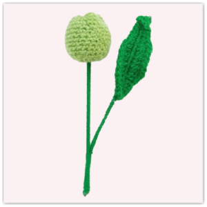 Handmade  Crochet Tulip Green Small