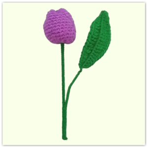 Handmade Crochet Tulip Purple Small Front View