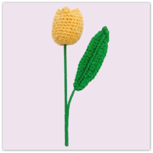 Handmade  Crochet Tulip Yellow Small