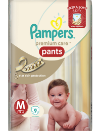 Pampers Premium Care Pants Diapers – Medium Size, 9 pcs